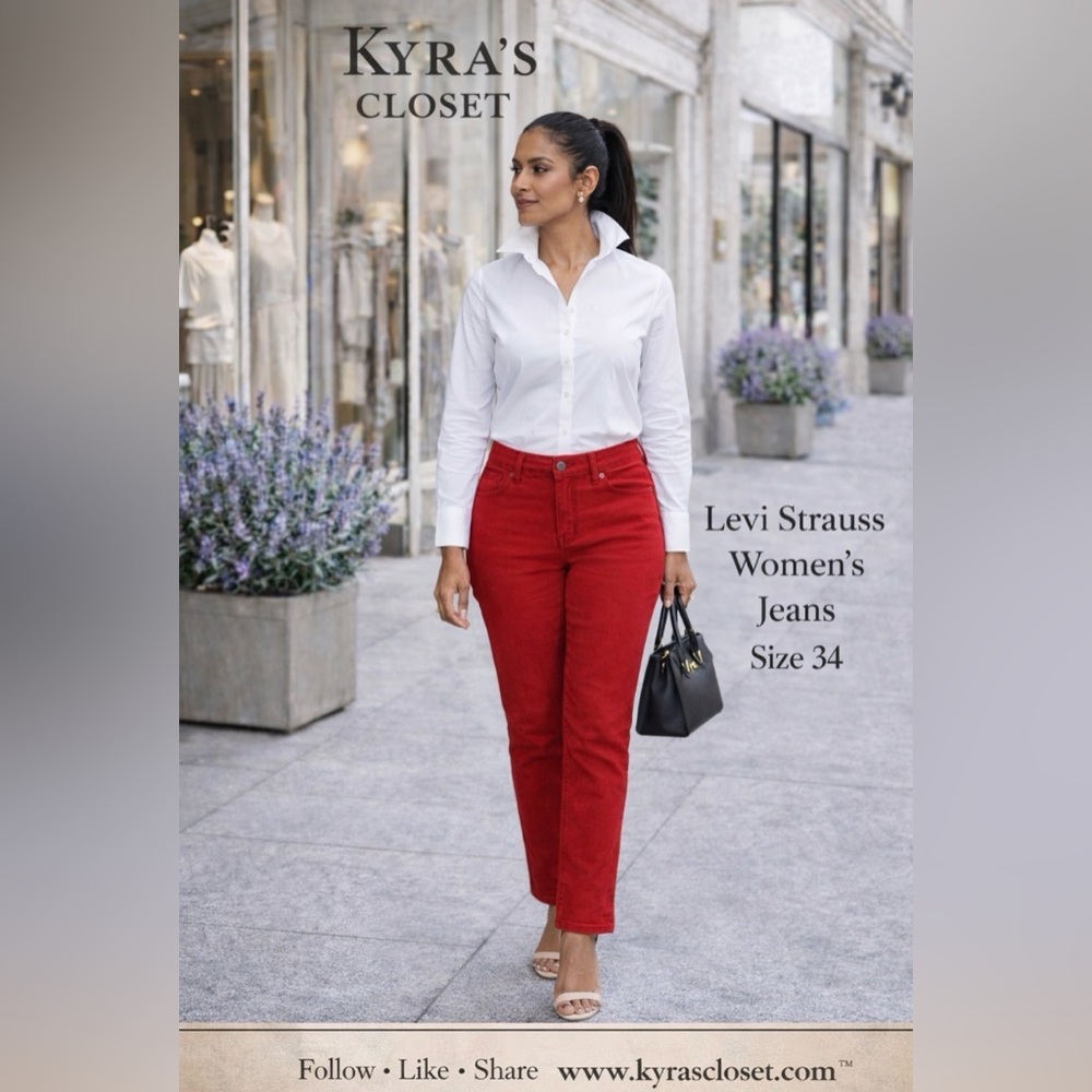 ✨ Levi Strauss & Co. Women’s 541 Jeans – Deep Red ✨ sz 34W length 30